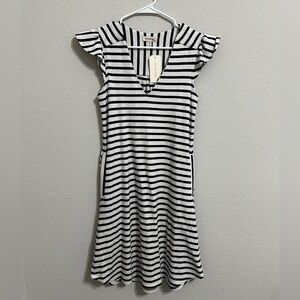 Monteau black and white striped dress